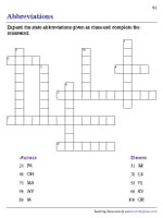 State Abbreviations Crossword