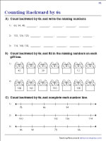 Counting Backward by 6s Worksheets