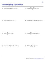 Solve for the Subject - Literal Equations