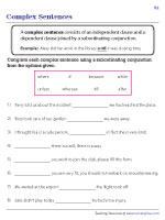 Choosing Subordinating Conjunctions for Complex Sentences