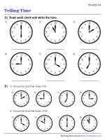 Telling Time - Hourly Increments