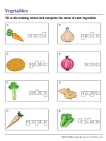Completing Names of Vegetables