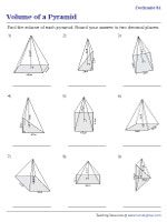 Volume of Pyramids - Decimals - Customary