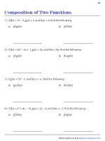 Composition of Functions Worksheets