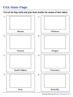 Identifying Flags of the US States - Cut and Glue