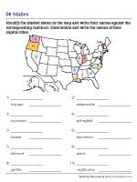 Locating States on a Map - Unscrambling Capitals