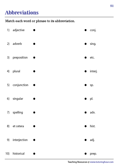 Dictionary Abbreviations