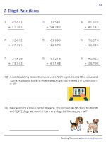 Adding 5-Digit Numbers - With Word Problems