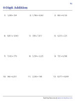 Lining Up and Adding 4-Digit Numbers