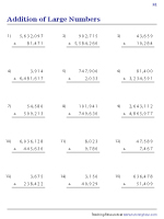 Large Numbers Addition