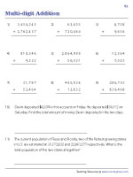 Adding Multi-digit Numbers - With Word problems