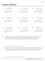 7-Digit Addition with Word Problems