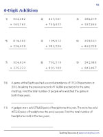 6-Digit Addition - With Word Problems