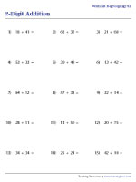 2-Digit Horizontal Addition - Without Regrouping