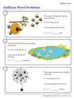 addition problem solving worksheets for grade 4 Addition within 10 Word Problems Worksheets