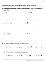 Identifying Expressions and Equations