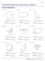 Geometric Shapes - Finding the Dimensions - Single Variable