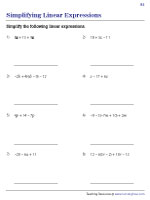 Simplifying Algebraic Expressions