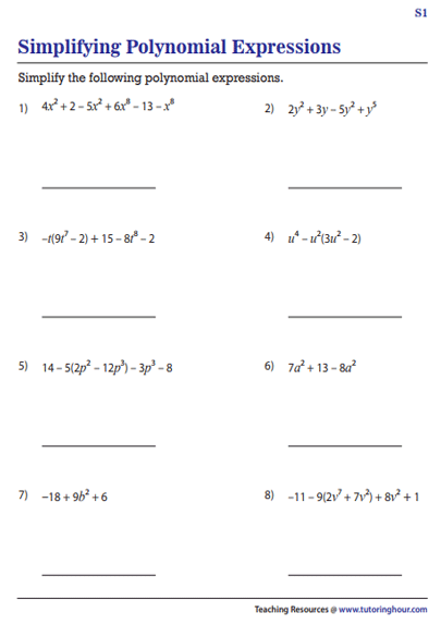 Simplifying Polynomial Expressions