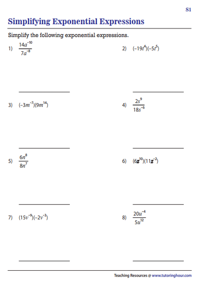 Simplifying Expressions with Exponents