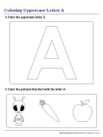 Coloring Uppercase Letter A