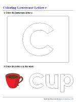 Coloring Lowercase Letter c