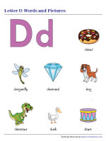 Letter D Words and a Picture Chart