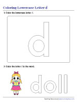 Coloring Lowercase Letter d