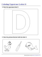 Coloring Uppercase Letter D