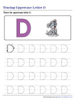 Tracing Uppercase Letter D