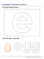 Coloring Lowercase Letter e