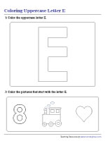 Coloring Uppercase Letter E