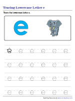 Tracing Lowercase Letter e
