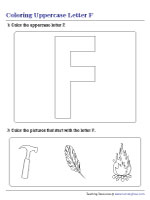 Coloring Uppercase Letter F