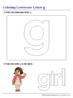 Coloring Lowercase Letter g