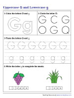 Uppercase G and Lowercase g Mixed Review