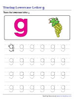 Tracing Lowercase Letter g