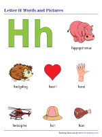 Letter H Words and Pictures Chart