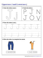 Uppercase and Lowercase J Mixed Practice