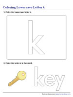 Coloring Lowercase Letter k