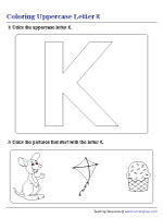 Coloring Uppercase Letter K