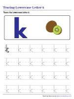 Tracing Lowercase Letter k