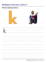 Printing Lowercase Letter k