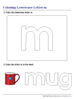 Coloring Lowercase Letter m