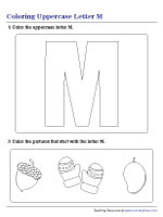 Coloring Uppercase Letter M