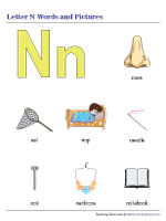 Letter N Words and Pictures Chart