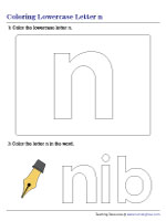 Coloring Lowercase Letter n