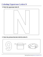 Coloring Uppercase Letter N