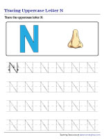Tracing Uppercase Letter N