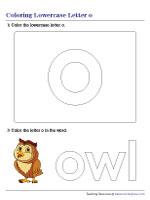 Coloring Lowercase Letter o
